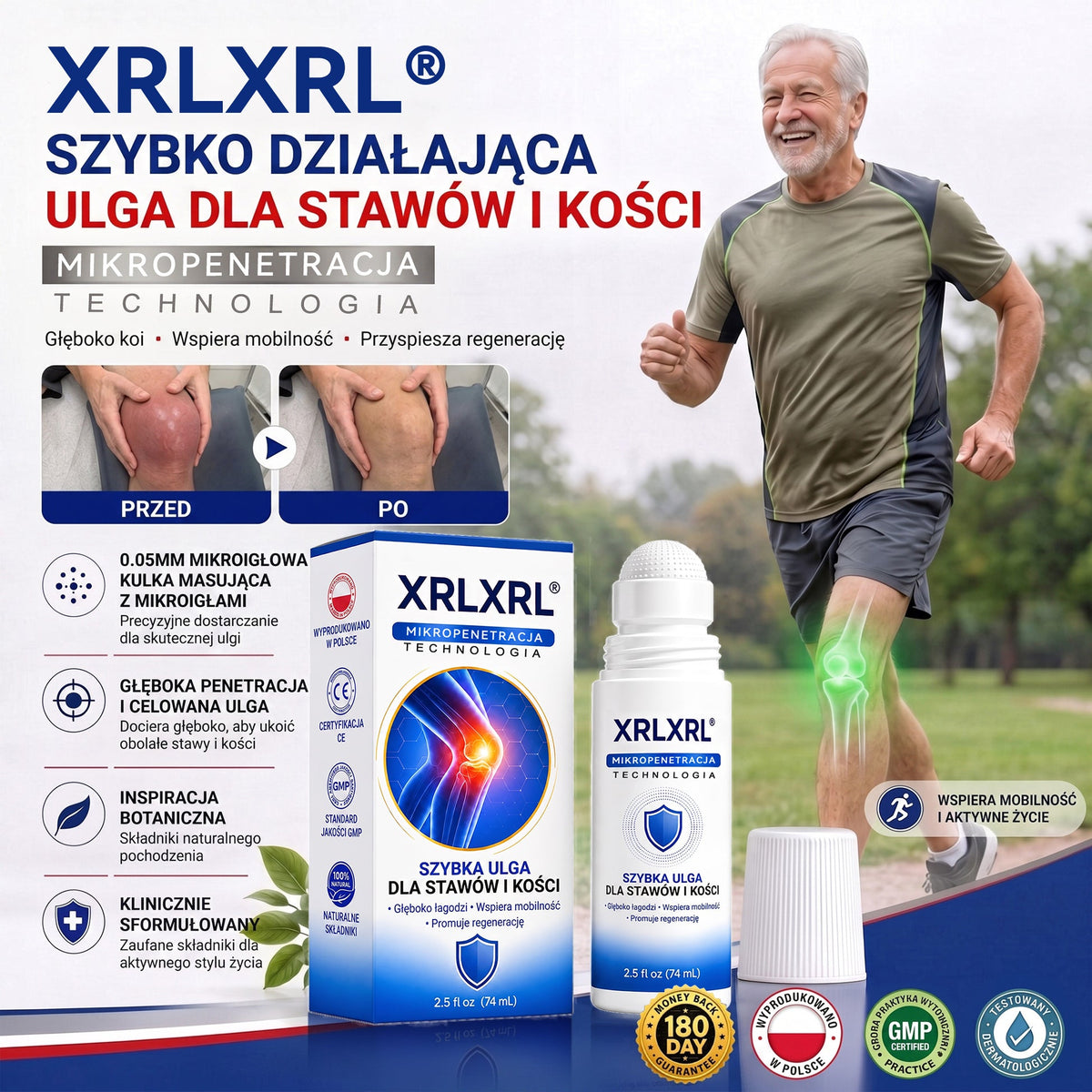 𝑿𝑹𝑳𝑿𝑹𝑳® Roller mikroigłowy 0,05 mm do regeneracji kości i stawów 🧑‍⚕️ (Dla wszystkich dorosłych, kobiet i mężczyzn – kompleksowa pielęgnacja przy różnych problemach ze stawami)